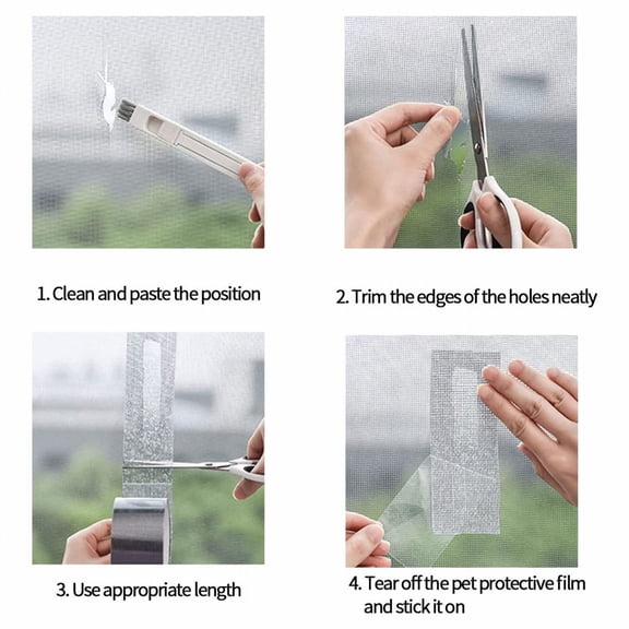 Strong Adhesive Fiberglass Window Screen Repair Tape Mesh Patch for Door Holes