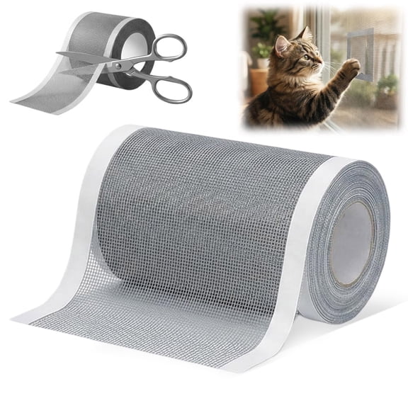 Strong Adhesive Screen Repair Tape, Window Screen Repair Kit, Fiberglass Mesh Screen Repair Kit for Window and Door, Self-Adhesive Patch for RV, Tent, Pool, Patio, Porch Netting (1 PCS, 5 IN*35 FT)