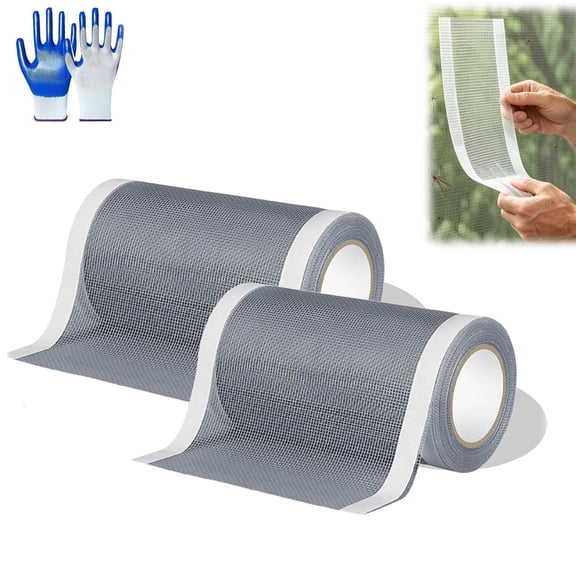 Strong Adhesive Screen Repair Tape - Window Screen Repair Kit, Mesh Screen Repair Kit for Window Door, Self-Adhesive Patch for RV Tent Pool Patio Porch Netting