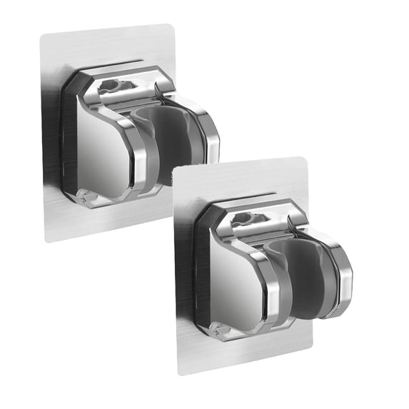 Strong Adhesive Shower Head Holder, Wall Mounted Adjustable Shower Head Shelf Bracket, Plastic Bracket Stick on Wall, Mount Shower Head Holder for Handheld Shower Head, 2 Pcs, 3.93x2.95"
