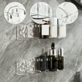 thumbnail image 1 of Strong Wall Hook Storage Rack | No Drill Wall Mounted Organizer | Removable Adjustable Compartments | Space-Saving Plastic Shelf for Bathroom Kitchen | 24.4x4.5x7cm | Transparent | 122g, 1 of 9