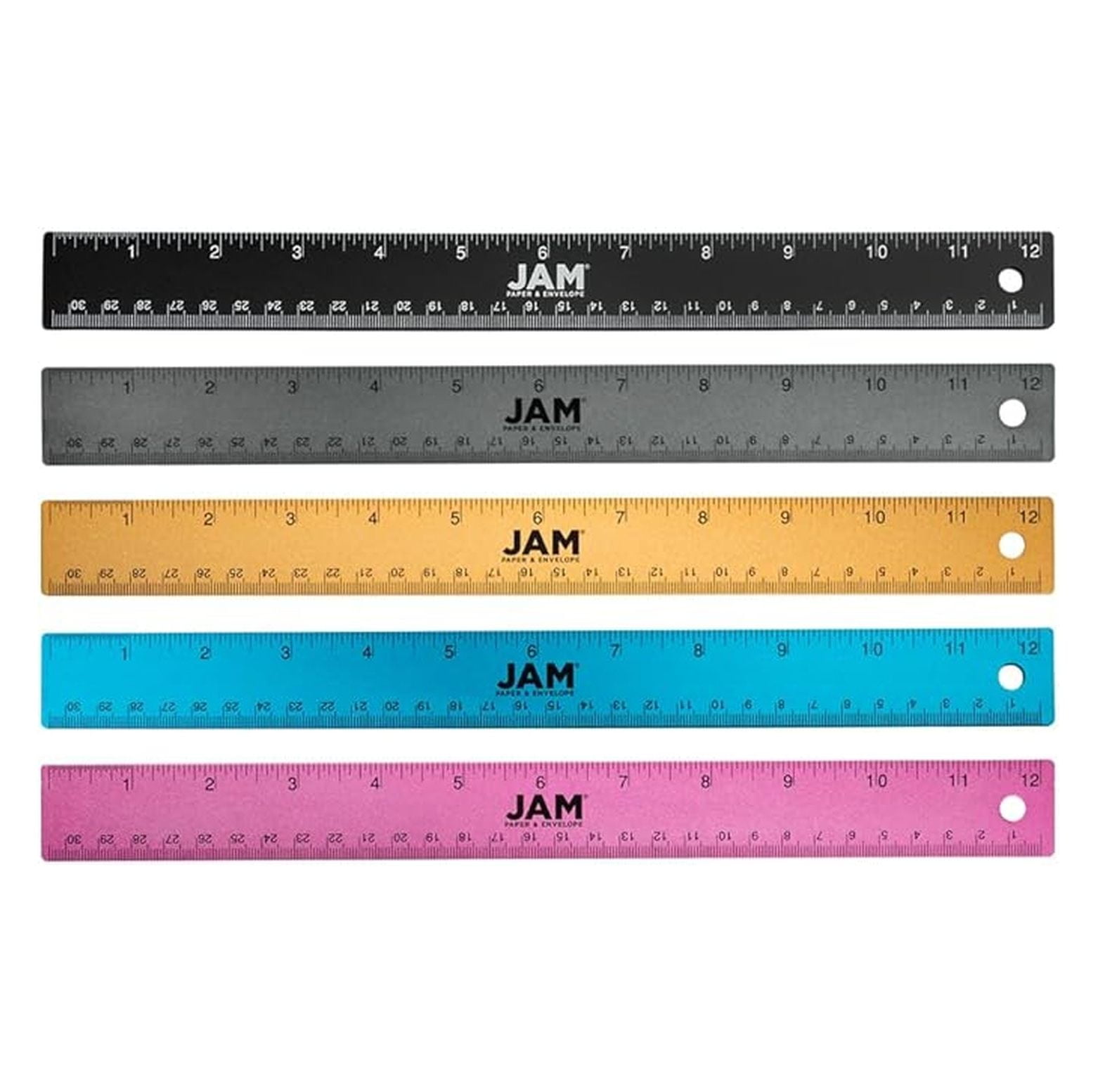 Aluminum Rulers Business Assortment with Non-Skid Cork Backing, 12 Inch ...