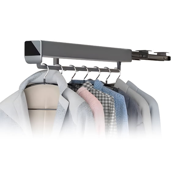 Smooth Pull Out Extendable Clothes Rack Gray Strong And Lightweight