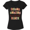 thumbnail image 1 of Strong Amazing Beautifully Black V-Neck T-Shirt for Women - S M L XL 2XL Graphic Tee - Black History Month Clothes Political Resistance Shirt Ladies, 1 of 2