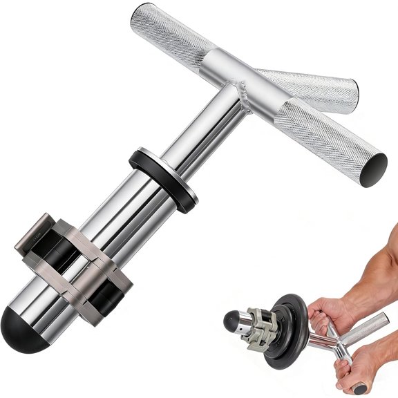 Strong Arm Forearm Wrist Strengthener Forearm Exerciser Arm Blaster Hand Barbell Chrome Plated Steel Grip Trainer Wrist Roller Bar for Flexion, Extension, Grip Workout