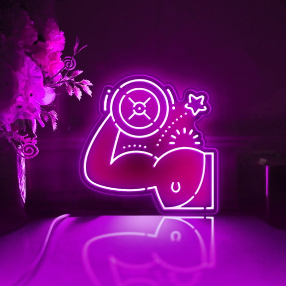 Strong Arm Led Light Box, Dimmable Neon-Like Light Signs USB Power for Wall Decor Bedroom Decoration, RGB Light (WxH) 16"x16"