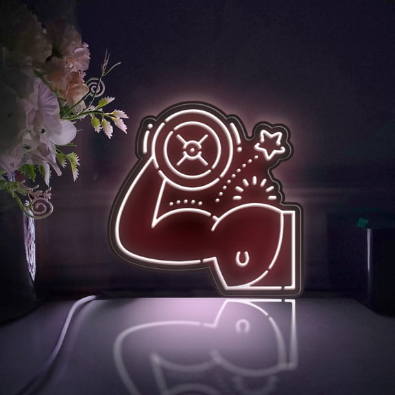 Strong Arm Led Light Box, Dimmable Neon-Like Light Signs USB Power for Wall Decor Bedroom Decoration, Static Light (WxH) 11"x12"