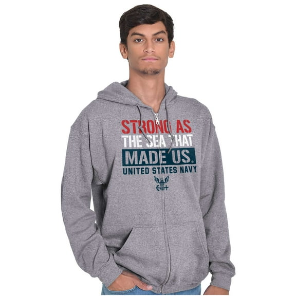 Strong As Sea United States Navy Zip Up Hoodie Men's Women's Brisco Brands S