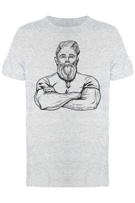 Strong Bearded Man T-Shirt Men -Image by Shutterstock, Male x-Large