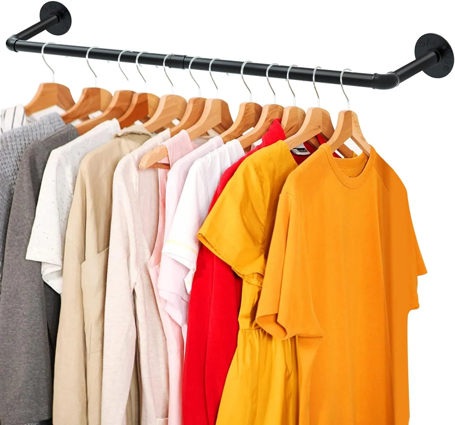 Strong Bearing Metal Pipe Clothes Bar for Bathroom Wall Clothes Garment ...