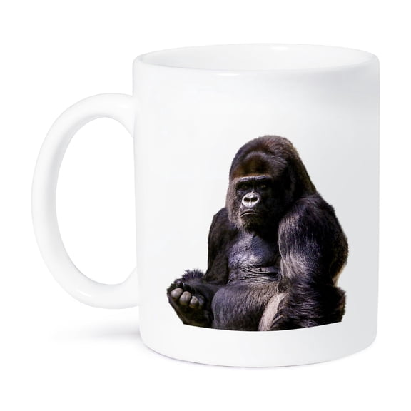 3dRose, Strong Black Big Gorilla Monkey Animal Nature Design Photograph, 15oz Mug