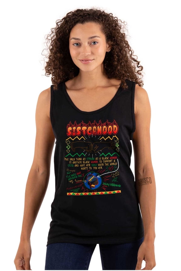 Strong Black Sisterhood Fist Bump Tank Top Tee Shirt Women Brisco Brands X
