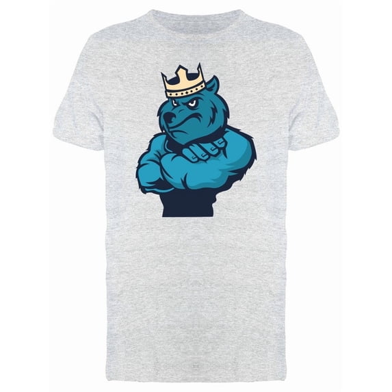 Strong Blue Bear With Crown Tee Men's -Image by Shutterstock