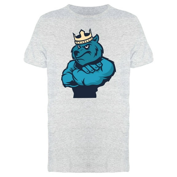 Strong Blue Bear With Crown T-Shirt Men -Image by Shutterstock, Male Small