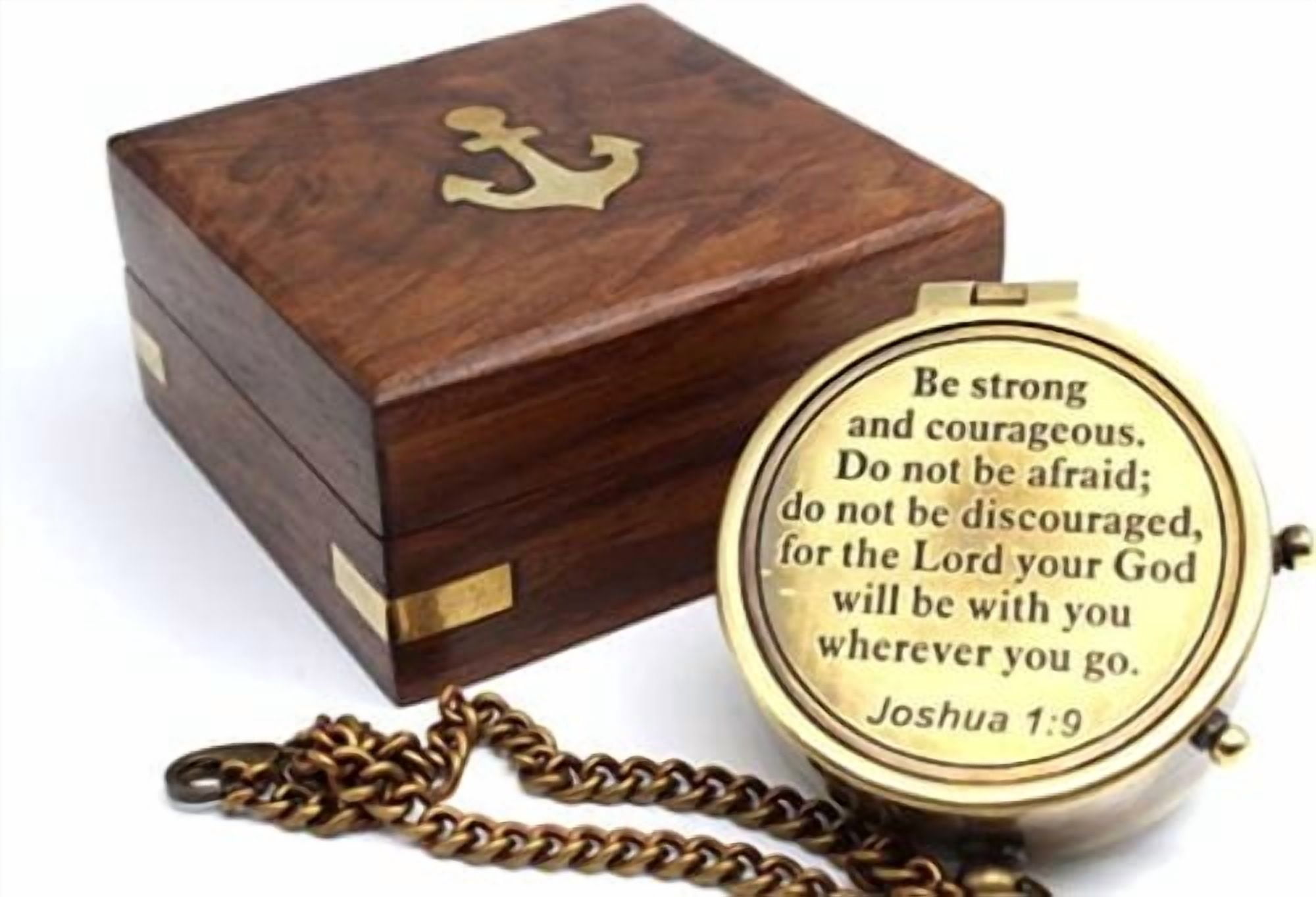 Be Strong Brass Compass for Confirmation Gifts, Baptism Gifts, Best Easter, Christian Gifts for Men, Catholic Gifts, Birthday Gifts, Gifts for Teen Age, Graduation Gifts, Personalized Compass.