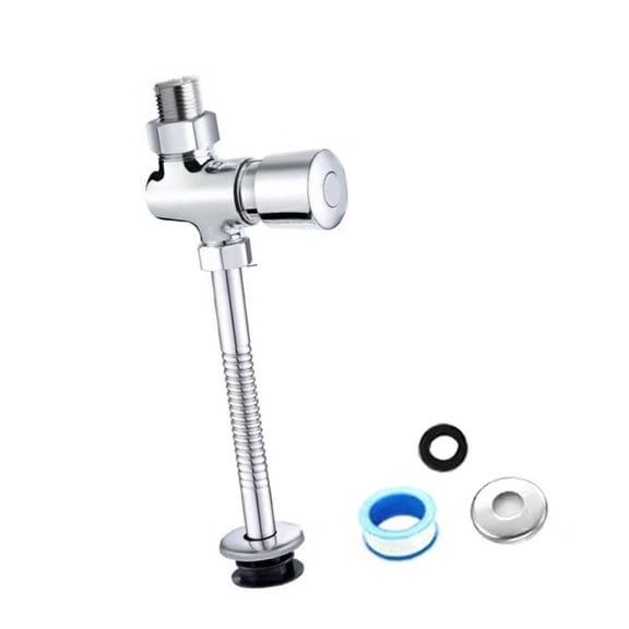 Strong Brass Manual Urinal Flush Valves with Delayed Shut Off Heavy Duty Hand Press Urinal Valves for Water Conservation