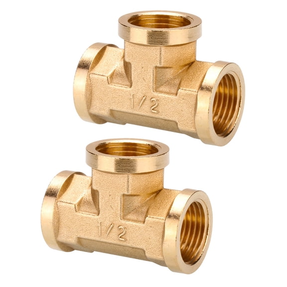 Strong Brass Tees Pipe Fitting Three Way Pipes Connector 0.5 Thread for Water Oil Lines & Mechanical Systems