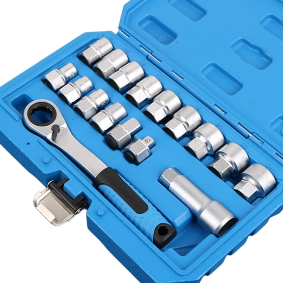 Strong Build Pass Through Socket Set Featuring Bidirectional Ratcheting and Storage for Home Projects Auto Repair Use