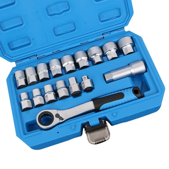 Strong Build Pass Through Socket Set Featuring Bidirectional Ratcheting and Storage for Home Projects Auto Repair Use