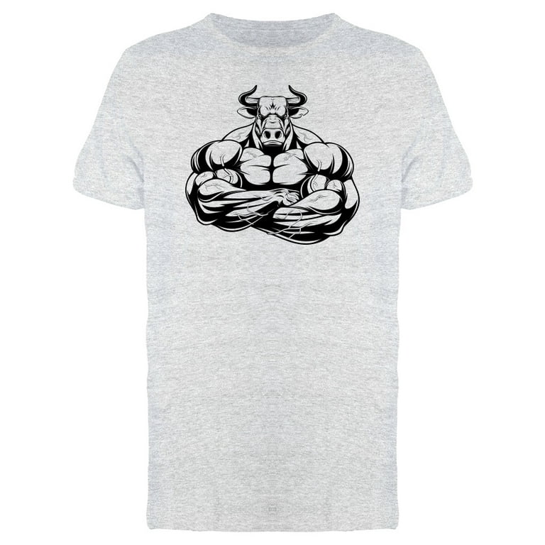Strong Bull Big Pectorals T-Shirt Men -Image by Shutterstock, Male 