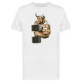 thumbnail image 1 of Strong Bull With Barbell T-Shirt Men -Image by Shutterstock, Male Small, 1 of 2