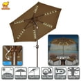 thumbnail image 1 of Strong Camel 7.5ft Patio Umbrella LED Lighted Tilt Aluminum Garden Market Balcony Outdoor Sunshade, 1 of 11