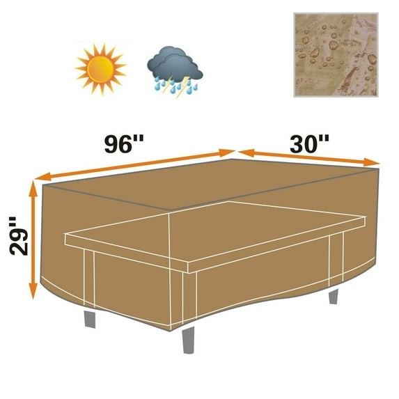 Strong Camel 8' Furniture Set Cover Patio Winter Table Protective Protector Garden Outdoor TAN COLOR