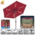 thumbnail image 1 of Strong Camel 8' Patio Umbrella Outdoor Sunshade LED Lighted Tilt Aluminum Garden Market Balcony, 1 of 11