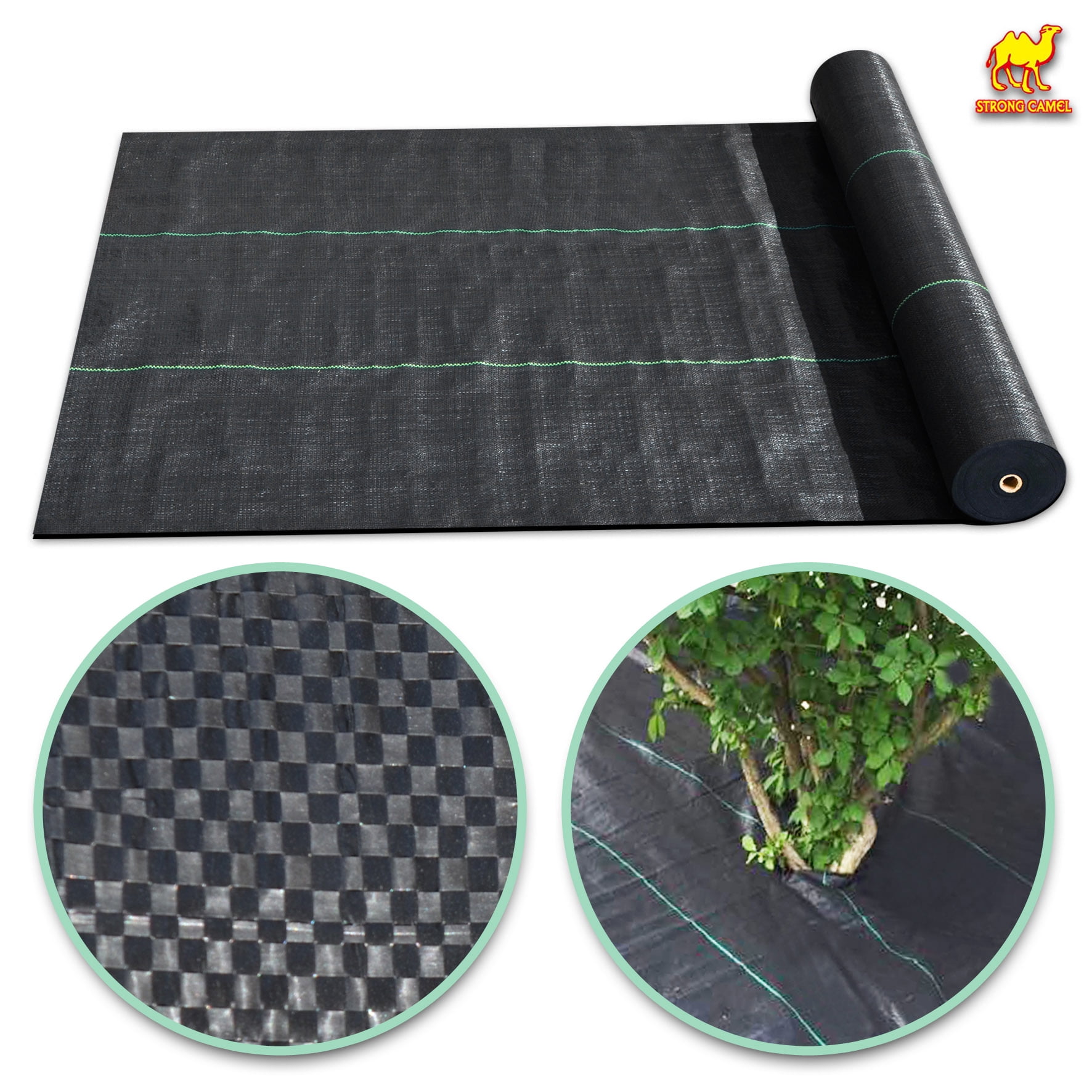 Strong Camel Garden Weed Barrier Landscape Fabric Durable Heavy-Duty Weed Block Gardening Mat (4'x100')