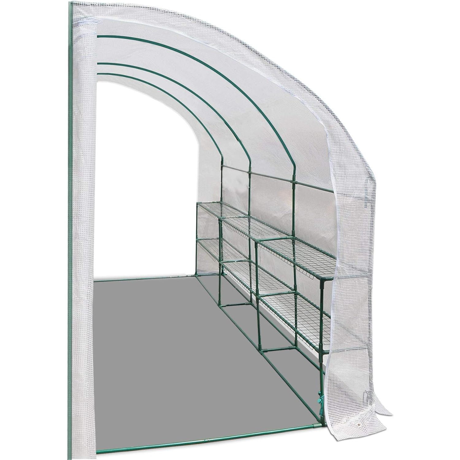 Strong Camel Large Outdoor Lean to Walk-in Wall Greenhouse 10x5x7'H w 3 ...