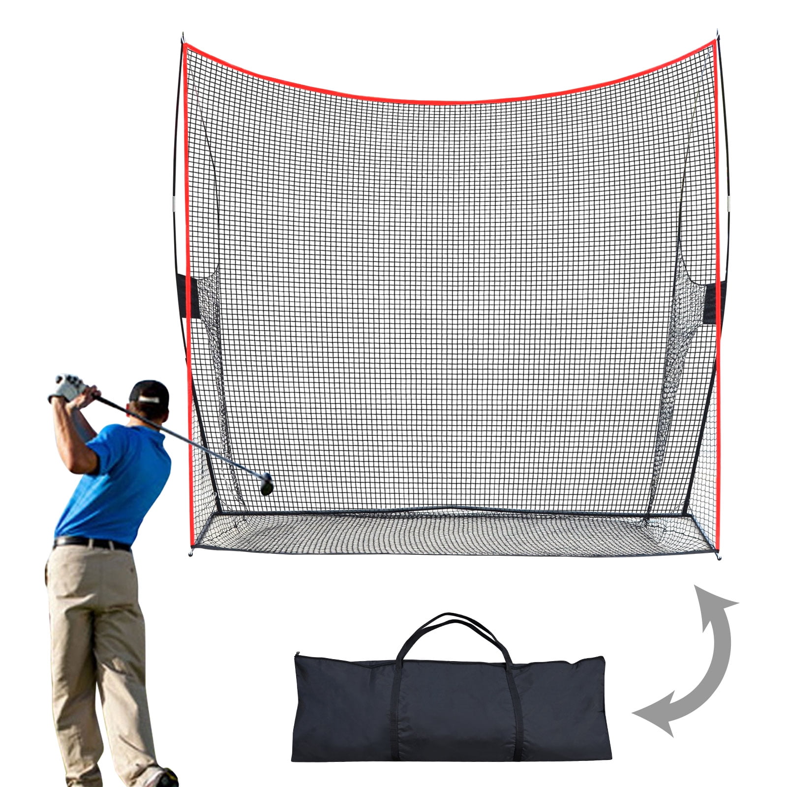 Strong Camel Portable 10'x9'x3' Golf Net Practice Hitting Net Training Driving Indoor Outdoor