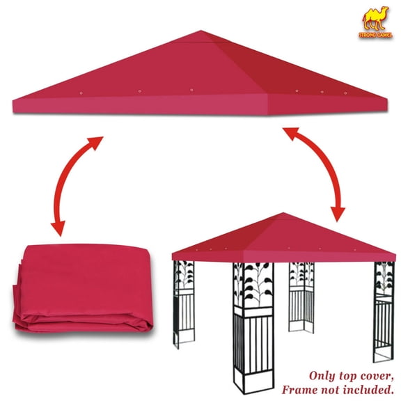Strong Camel Single Tier Replacement Cover for 10x10 ft Gazebo - Burgundy