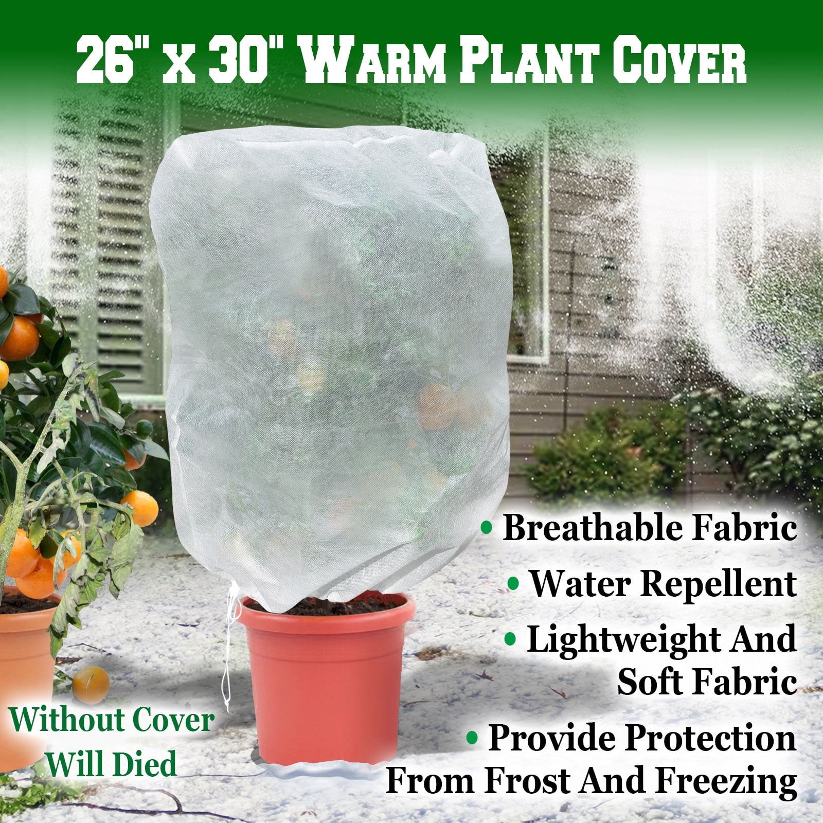 Strong Camel Warm Worth Plant Cover Tree/Shrub Cover Plant Protecting &Frost Protection Bag (30” H x 26” Dia)