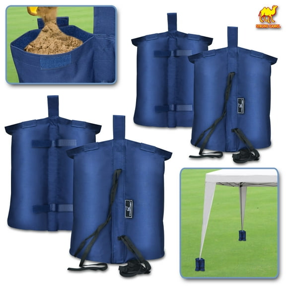 Strong Camel Weights Bag, Leg Weight for Pop up Canopy Tent Sand Bag 4 Pack Weighted ft Bag (Blue)