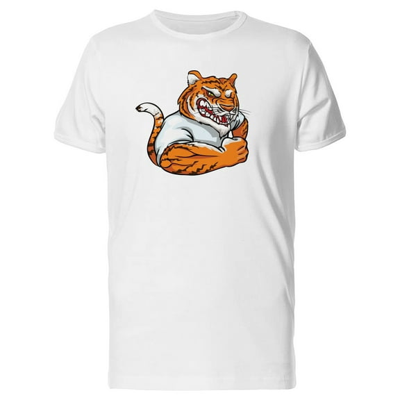 Strong Cartoon Tiger In A Shirt Tee Men's -Image by Shutterstock