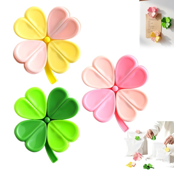 Strong Chip Clips 3 Pack Plastic Seal Clip for Chips Snacks Cute Flower Fridge Clip Food Organizer