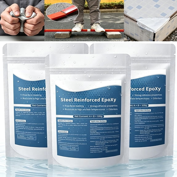 Strong Clay Iron Adhesive,1/2/3 Pack High-Strength Steel Reinforced Epoxy Putty,Waterproof Heat-Resistant for Bonding Plastic Metal Ceramic