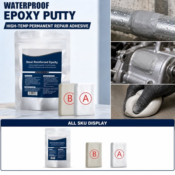 Strong Clay Iron Adhesive, High-Strength Multi-Purpose Repair Clay, High-Strength Multi-Purpose Repair Putty for Metal, Plastic, Wood, Ceramic, Tile, Glass, Pipes