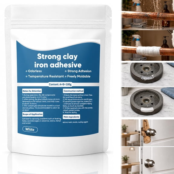 Strong Clay Iron Adhesive, High Strength Multi Purpose Repair Clay, All Purpose Repair Putty, Metal Plastic Ceramic Wood Tile Glass Bonding, Crack Hole Surface Repair