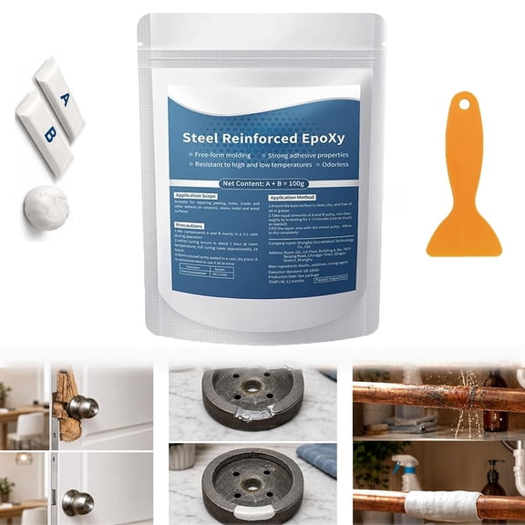 Strong Clay Iron Adhesive, Steel Reinforced Epoxy Putty, All Purpose Pool Clays for Bonding Plastic Metal Ceramic Wood Tile Glass