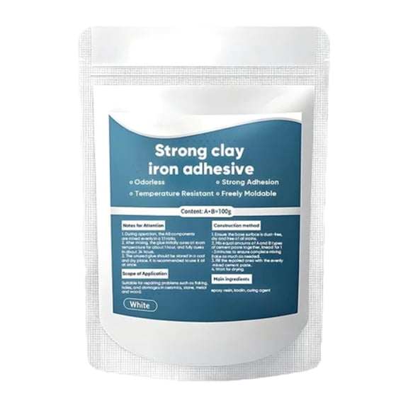Strong Clay Iron Adhesive, Steel Reinforced High Strength Industrial Epoxy Putty for Fast Metal Bonding and Plumbing Pipe Leak Repair