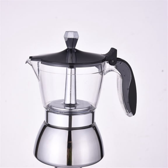 Strong Coffee Maker, Moka Pot Premium Crystal Shape Top Coffee, 4 cup, Classic Italian coffee maker for Coffee Lover