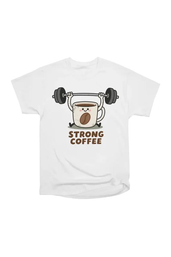 Strong Coffee Weightlifting Gym Pun T-Shirt Tee Gift For Him Merch For Her Apparel For Fri