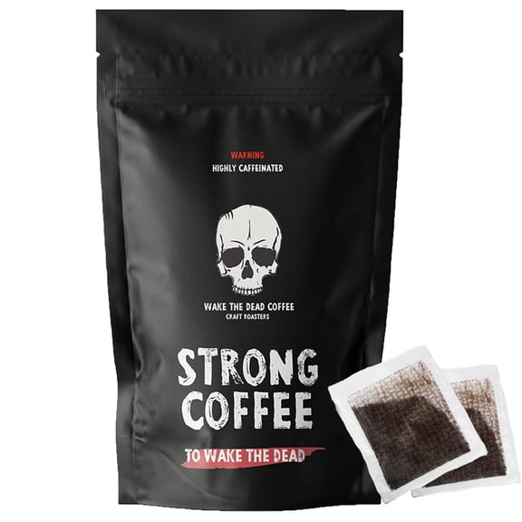 Strong Coffee to Wake the Dead Ultra High Caffeine, Intense Bold Flavour, Dark Roast, Powerful Energy Boost (50 individual brew bags)