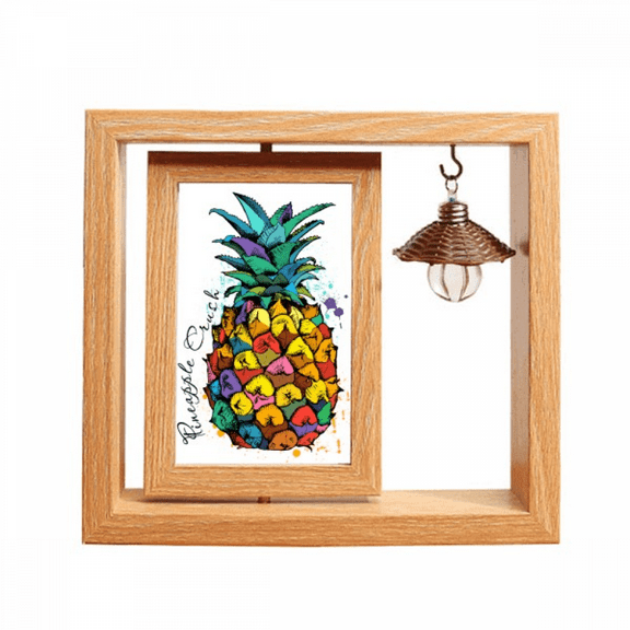 Strong Color PineFruit Tropical Fruit Wooden Rotating Picture Photo Frame 4x6