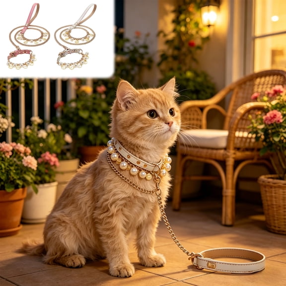 Strong Cord Pet Leash Small Medium Dogs Cats • Tough Durable Rope Lead • Lightweight Control Design • Easy-Clean Cord • Attaches to Matching Collar