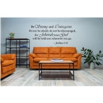 Joshua 1:9 Wall Decal – 'Be Strong And Courageous' Bible Verse Quote, 12x12 Inch Vinyl Sticker, Nursery Or Boy's Room Decor