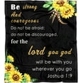 thumbnail image 1 of Be Strong & Courageous Throw Blanket - Scripture Blanket with Healing Caring Faith Prayer Religious Gifts for Women Christian Bible Verse Throw Blanket (Black 1, 60x80 Inches), 1 of 5