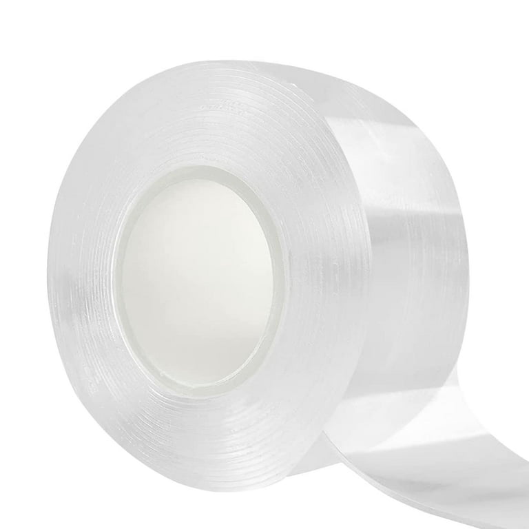Strong Double Sided Tape Heavy Duty,Removable Adhesive Wall Tape Clear  Stick Mounting Tape,Strips Gel Tape for Poster Pictures Hanging Paste  Household Outdoor,0.04in*0.8in*10Feet 