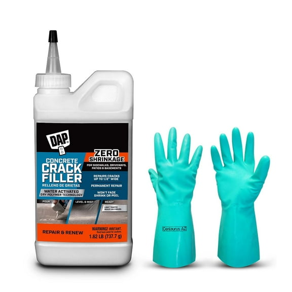 Strong and Durable Crack Filler - DAP - Concrete Crack Filler - 1.62  LBs - Permanently Repair Concrete, Stone, and Masonry Surfaces -  Weather and UV Resistant -  Available with Centaurus AZ Gloves